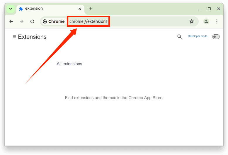 Open Extensions Page