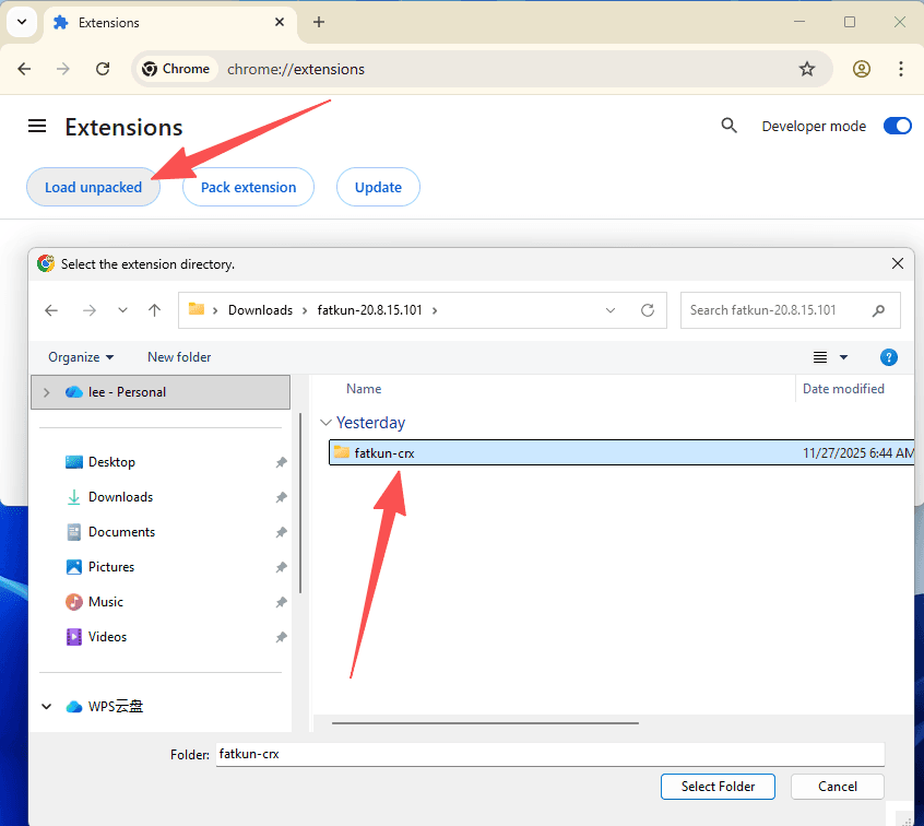 Load Unpacked Extension